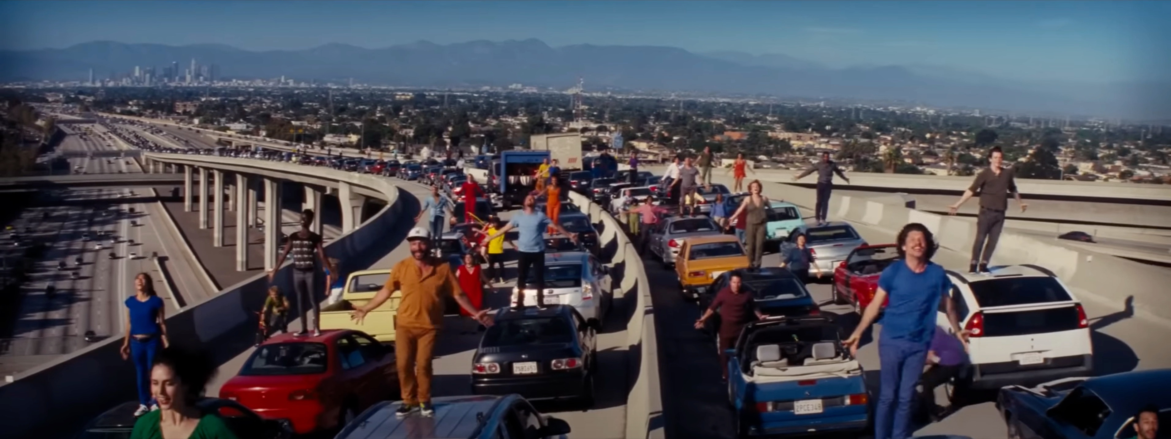 Another day of sun. The 105 110 interchange with one of the lanes of traffic going the wrong direction, but don't worry about it.