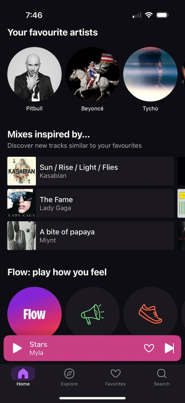 screenshot of Deezer for iOS